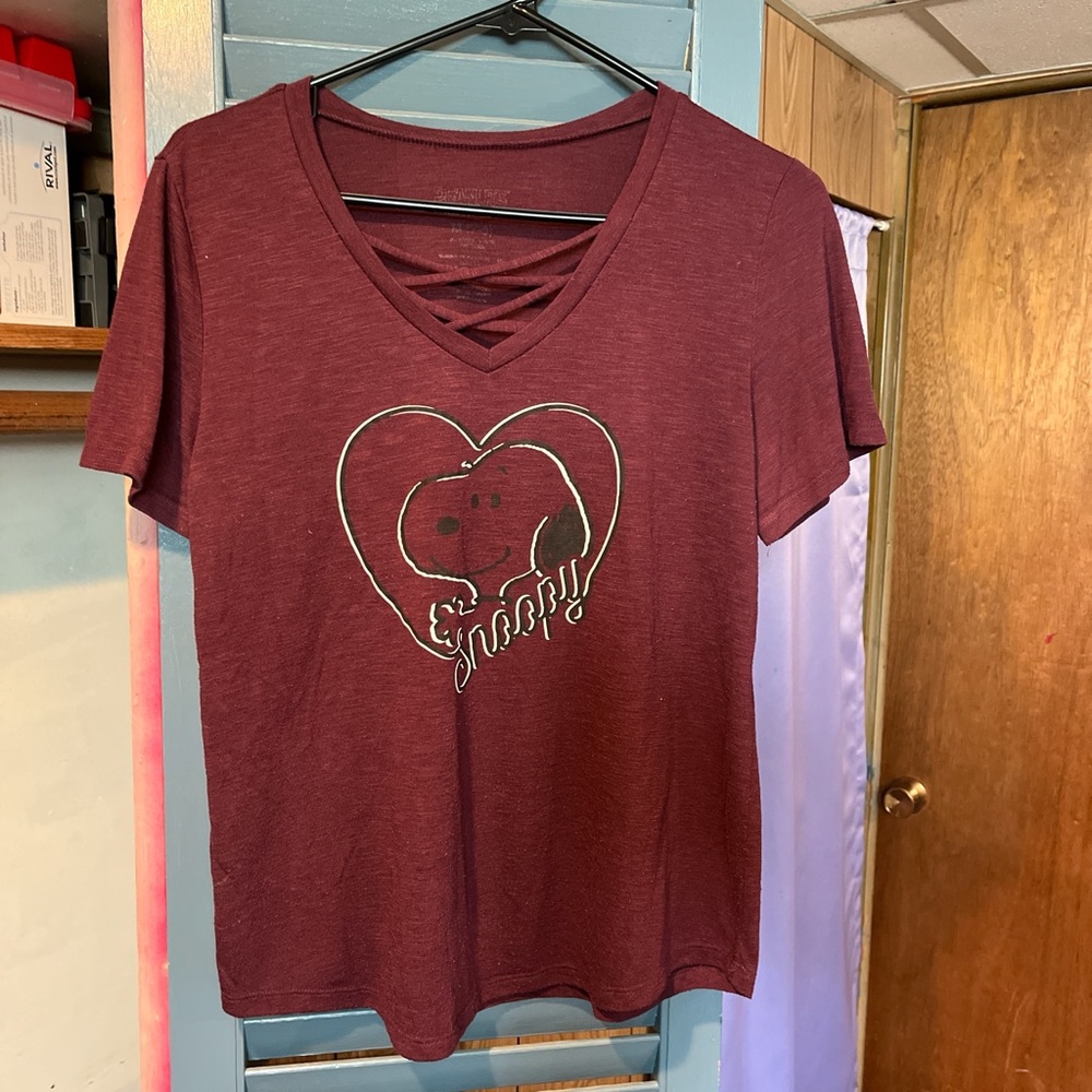 Maroon V-Neck Women's Top